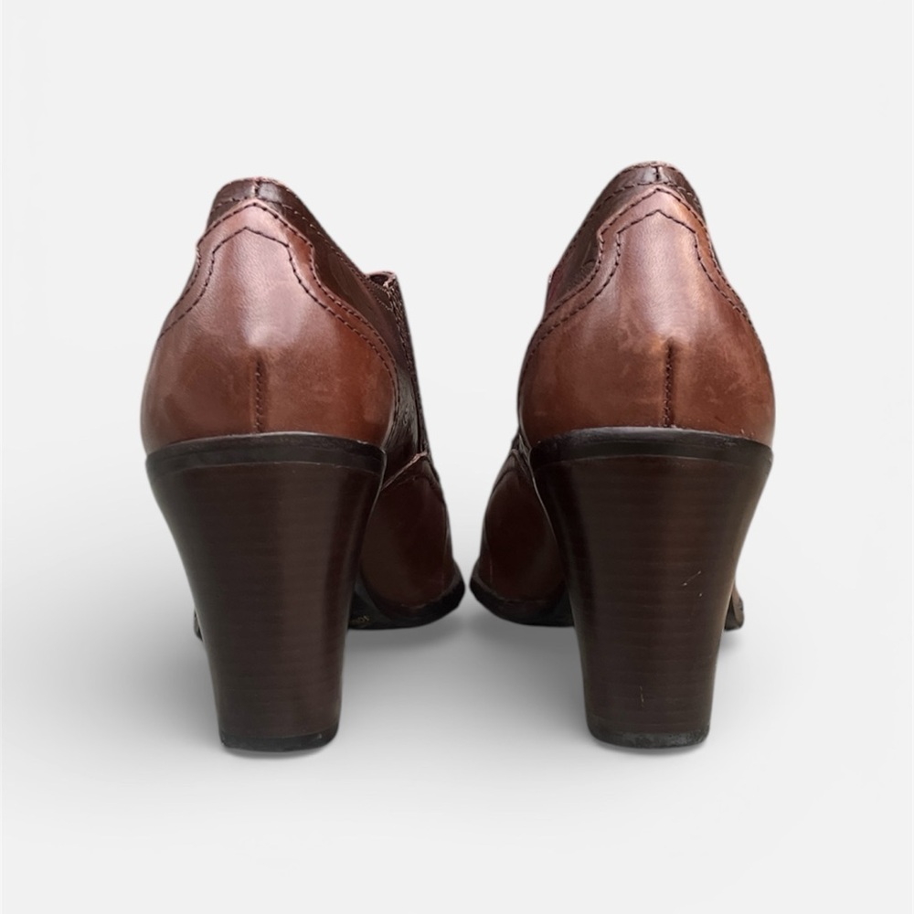 Antonio Melani Square Toe Tooled Leather Western Booties in Brown Sz 10 - Picture 4 of 7